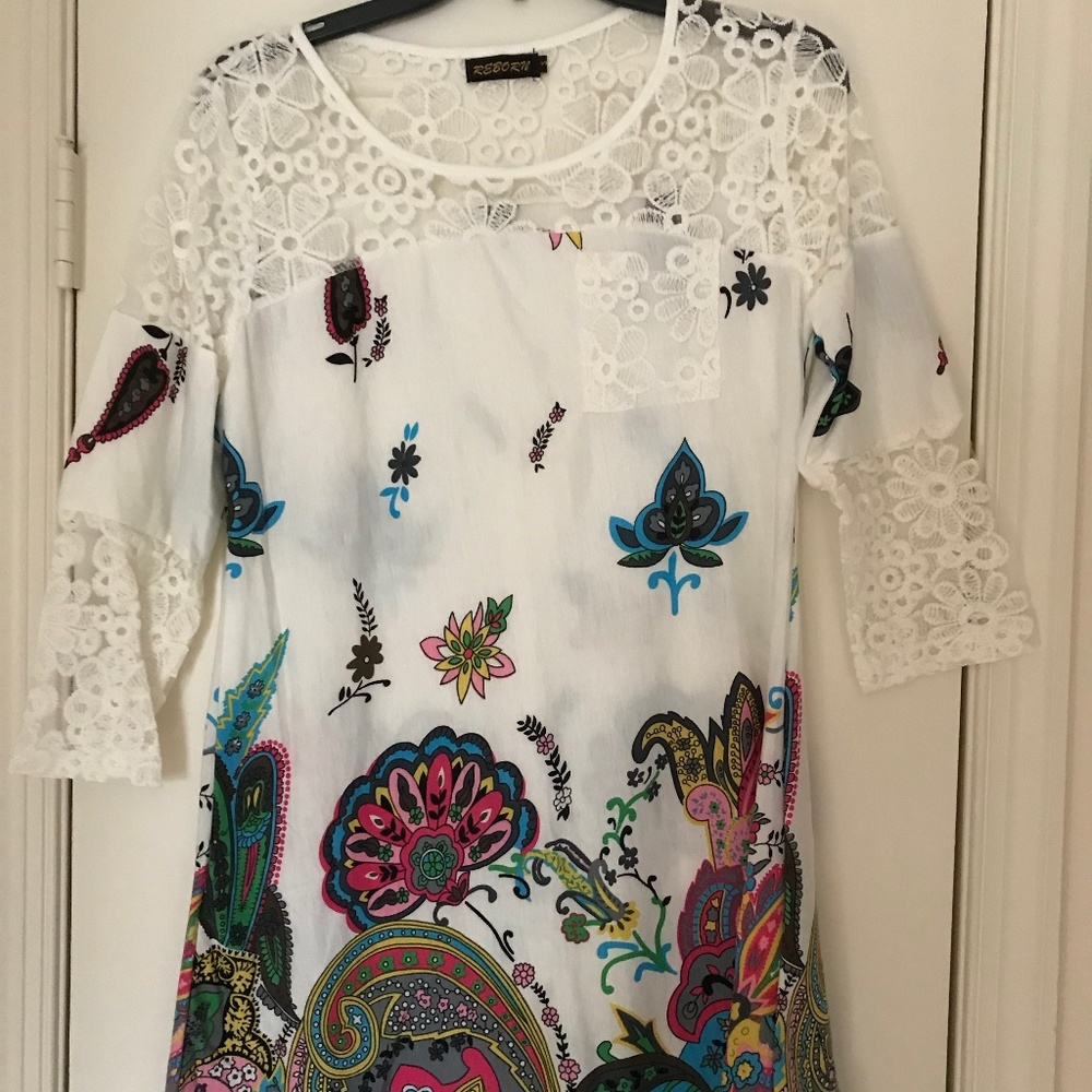 Reborn, Lace Floral Dress/Cover-up